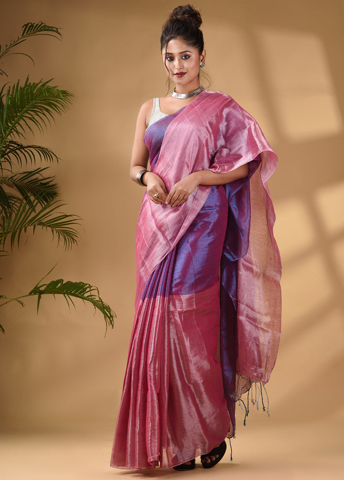 Blue Silk Saree With Blouse Piece - Indian Silk House Agencies