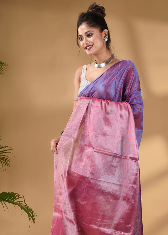 Blue Silk Saree With Blouse Piece - Indian Silk House Agencies