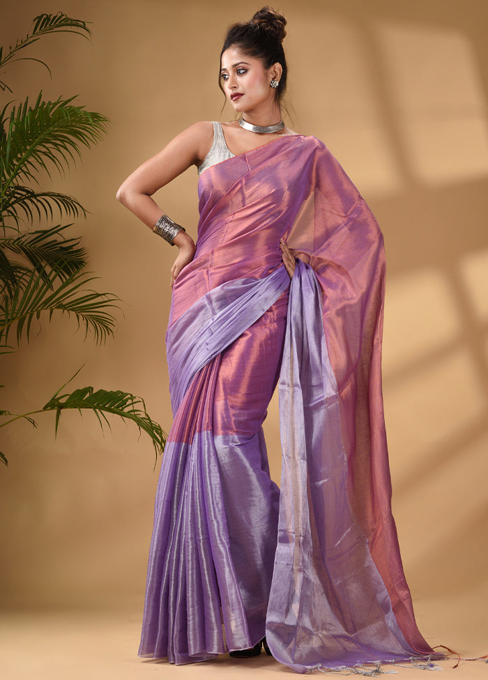 Purple Silk Saree With Blouse Piece - Indian Silk House Agencies