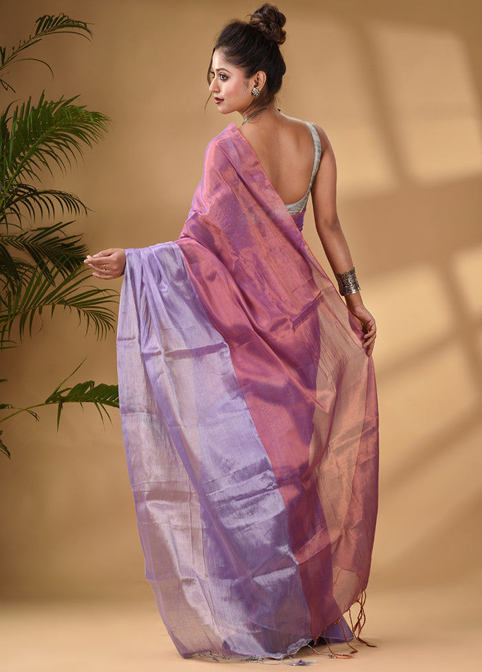 Purple Silk Saree With Blouse Piece - Indian Silk House Agencies