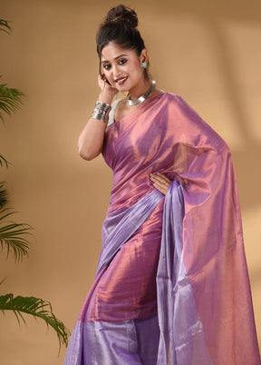 Purple Silk Saree With Blouse Piece - Indian Silk House Agencies