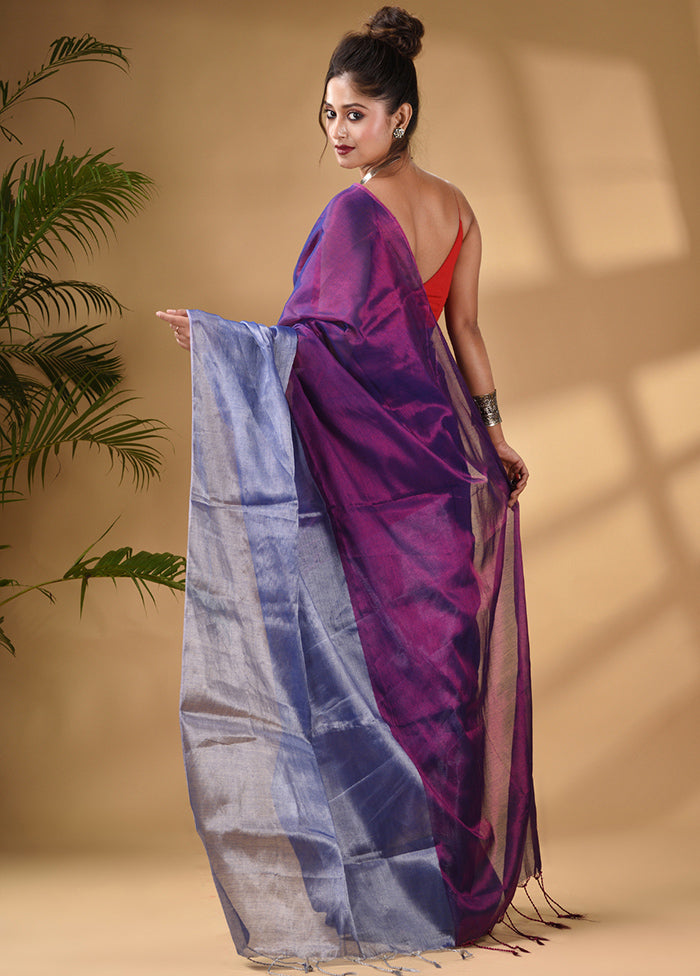 Blue Silk Saree With Blouse Piece - Indian Silk House Agencies