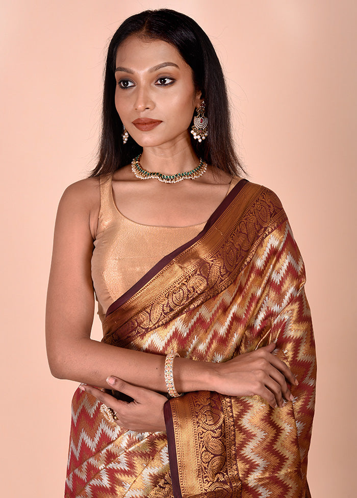 Multicolor Dupion Silk Saree With Blouse Piece