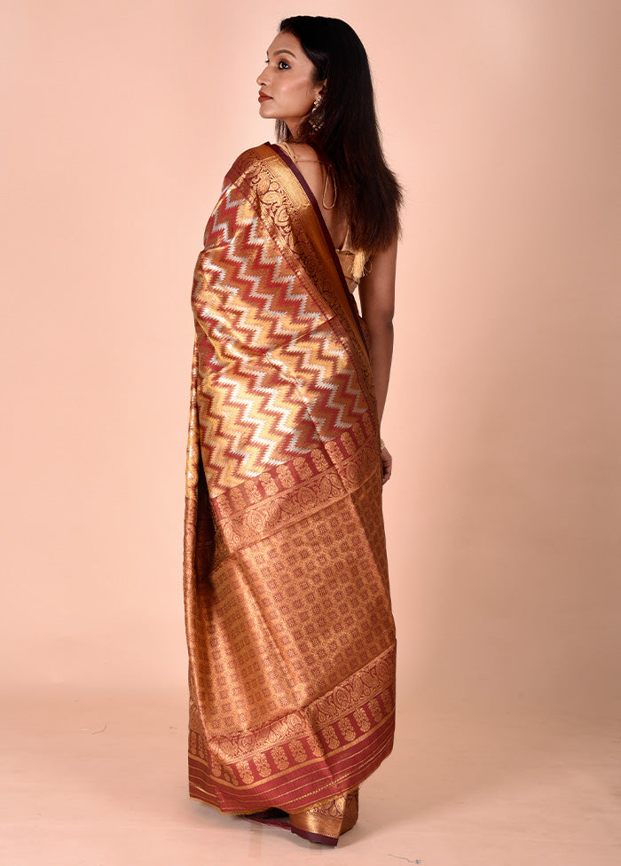 Multicolor Dupion Silk Saree With Blouse Piece