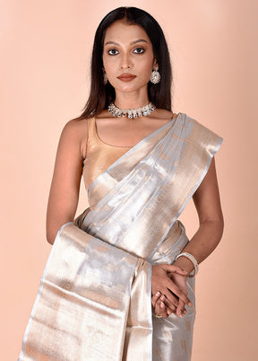 Golden Tissue Silk Saree With Blouse Piece