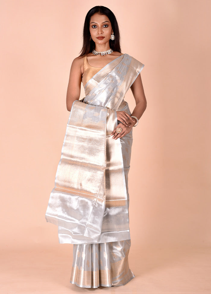 Golden Tissue Silk Saree With Blouse Piece