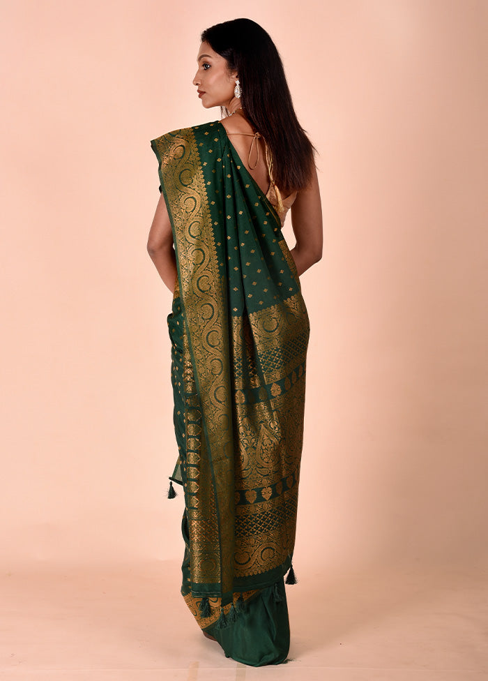 Green Georgette Saree With Blouse Piece