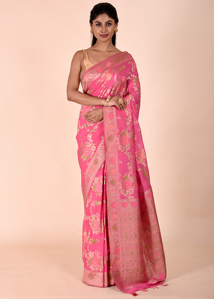 Pink Georgette Saree With Blouse Piece