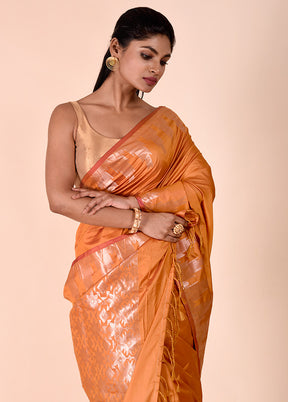 Yellow Cotton Saree With Blouse Piece