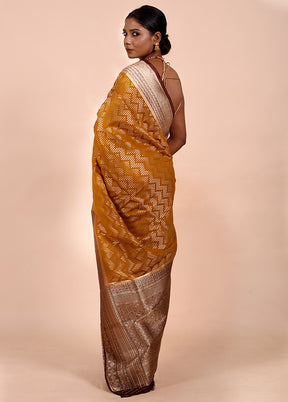 Yellow Georgette Saree With Blouse Piece