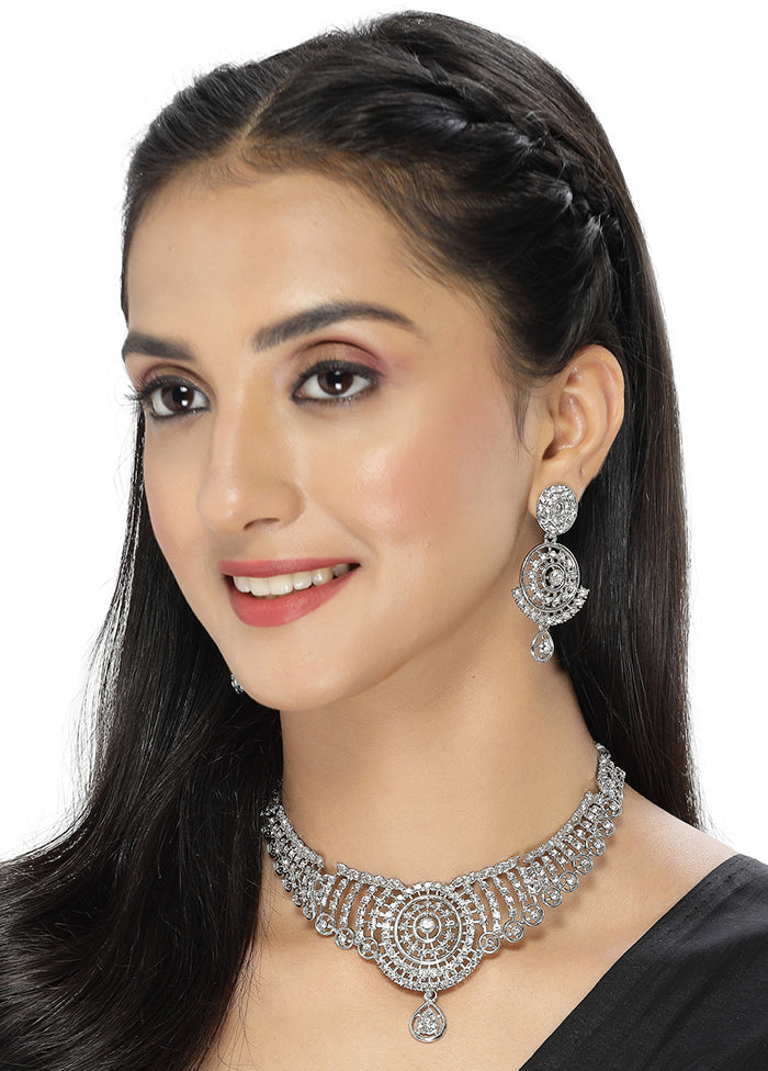 Silver Alloy Glossy Jewellery Set