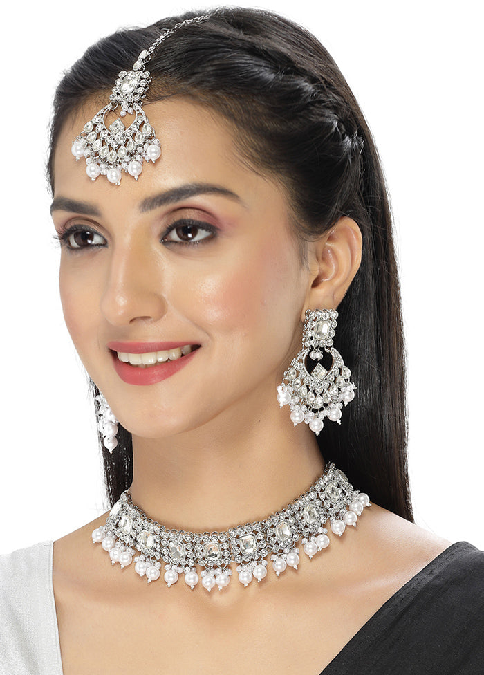 Silver Alloy Glossy Jewellery Set