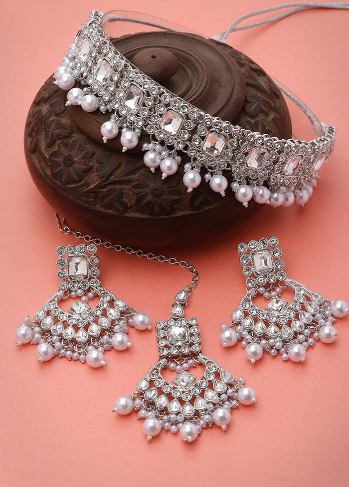 Silver Alloy Glossy Jewellery Set