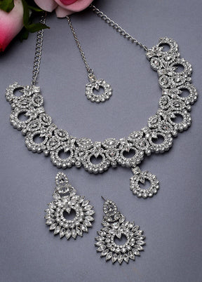 Silver Alloy Glossy Jewellery Set