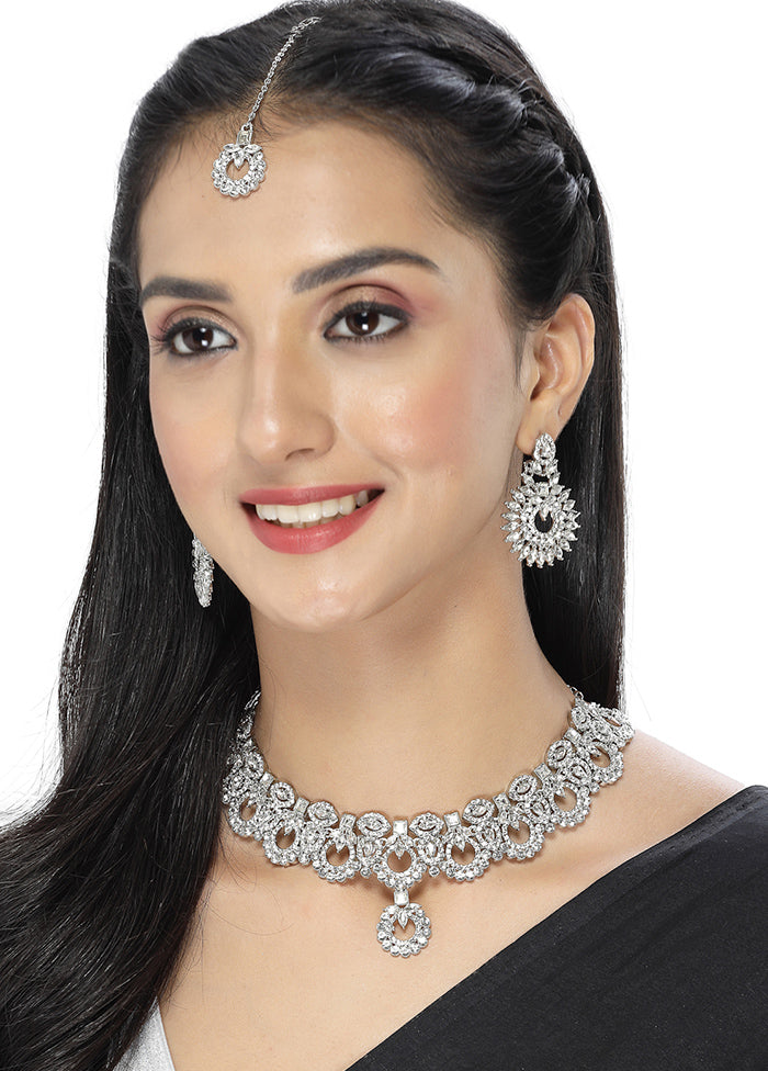 Silver Alloy Glossy Jewellery Set