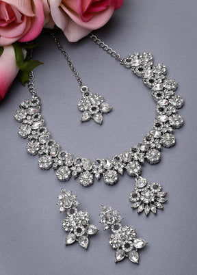 Silver Alloy Glossy Jewellery Set