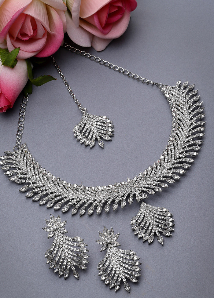 Silver Alloy Glossy Jewellery Set