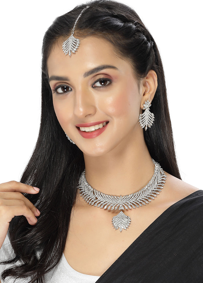 Silver Alloy Glossy Jewellery Set