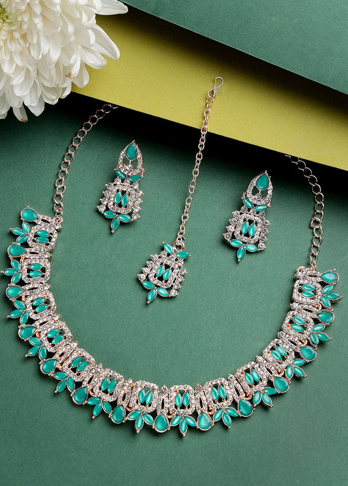 Green Alloy Glossy Jewellery Set