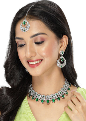 Silver Alloy Glossy Jewellery Set