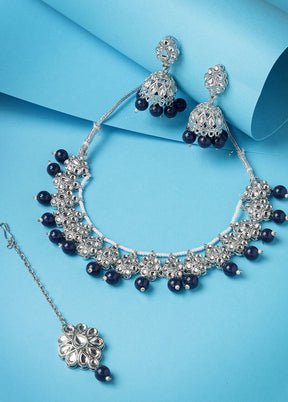 Silver Alloy Glossy Jewellery Set