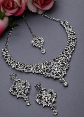 Silver Alloy Glossy Jewellery Set