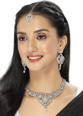 Silver Alloy Glossy Jewellery Set