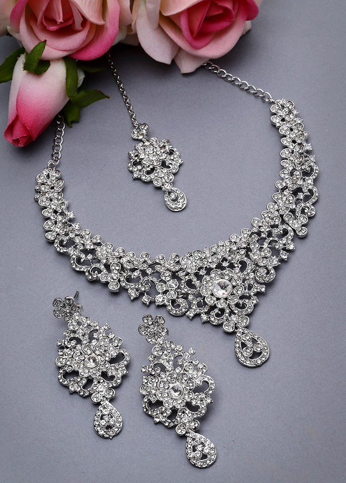 Silver Alloy Glossy Jewellery Set