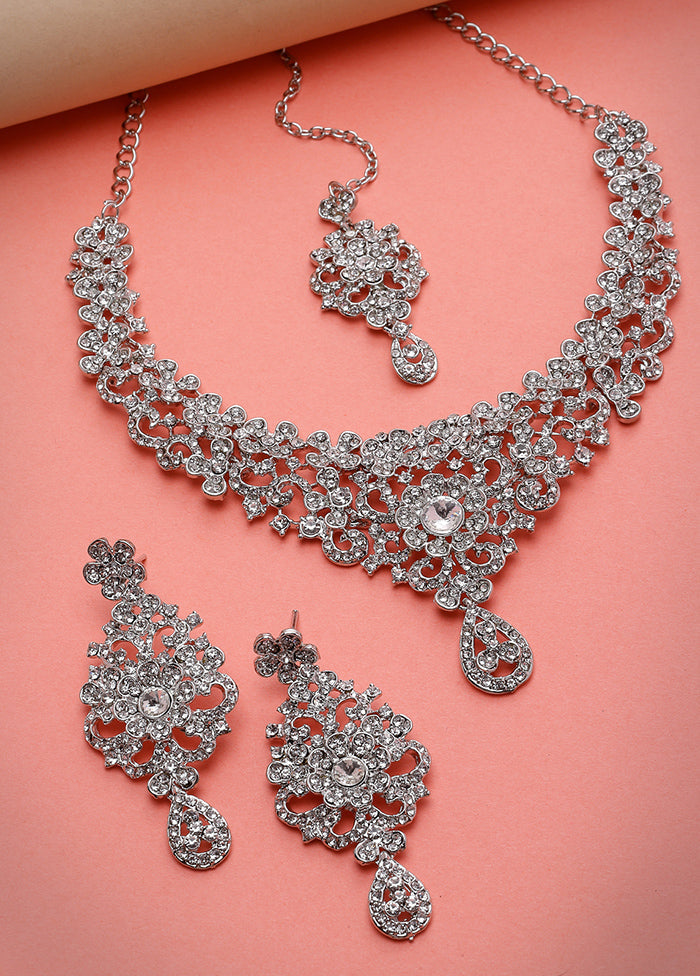 Silver Alloy Glossy Jewellery Set