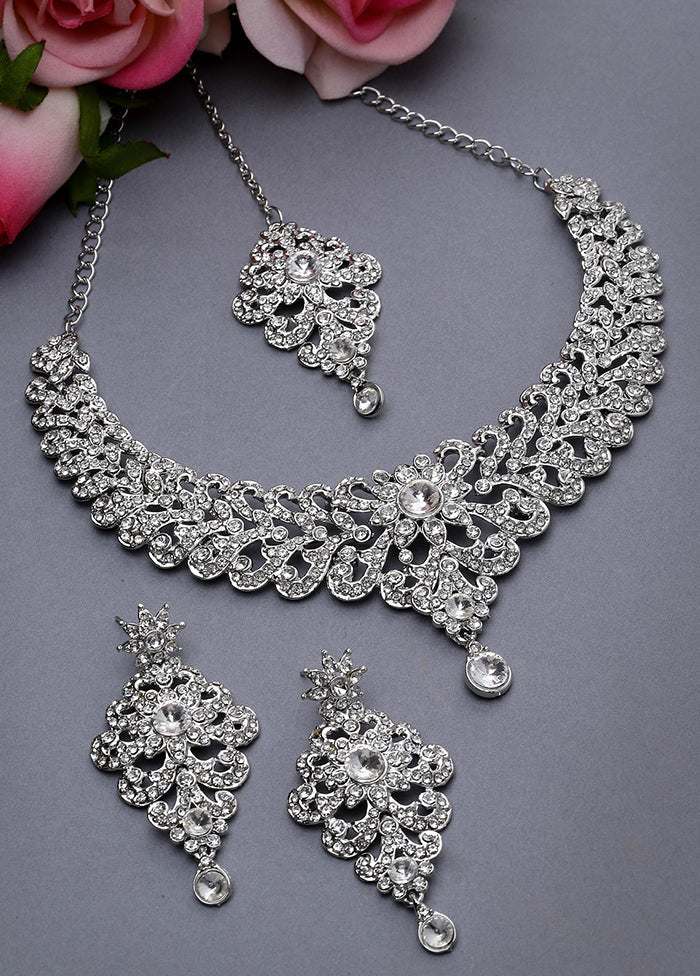 Silver Alloy Glossy Jewellery Set