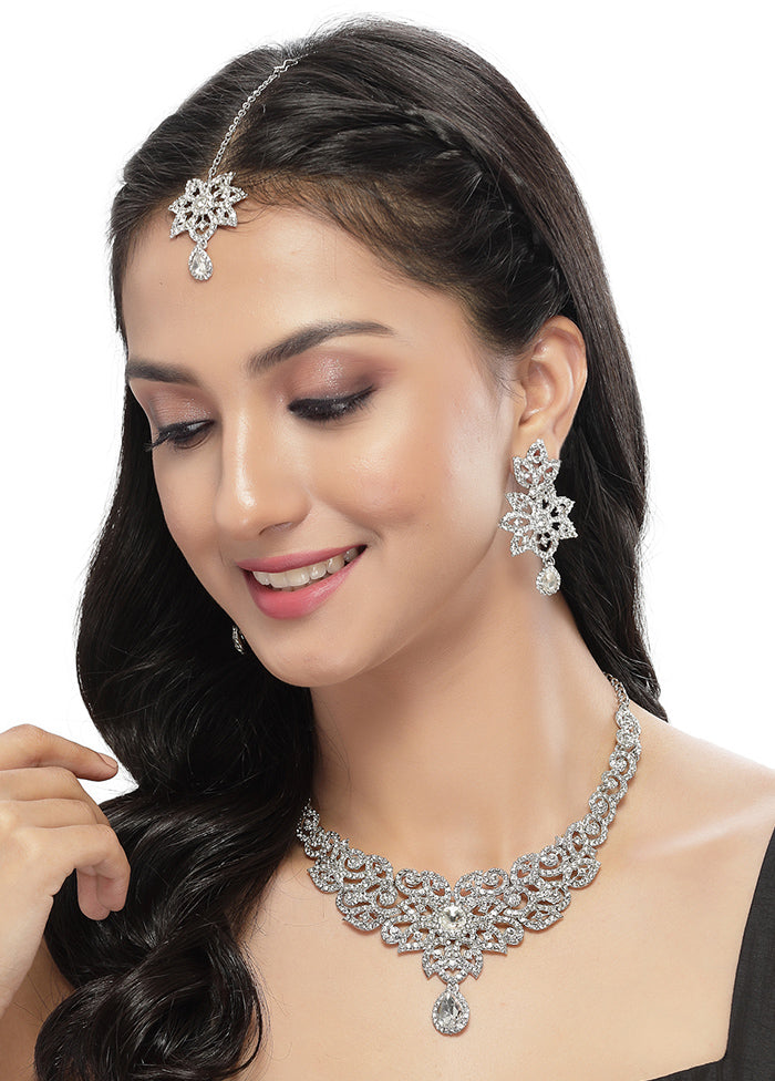 Silver Alloy Glossy Jewellery Set