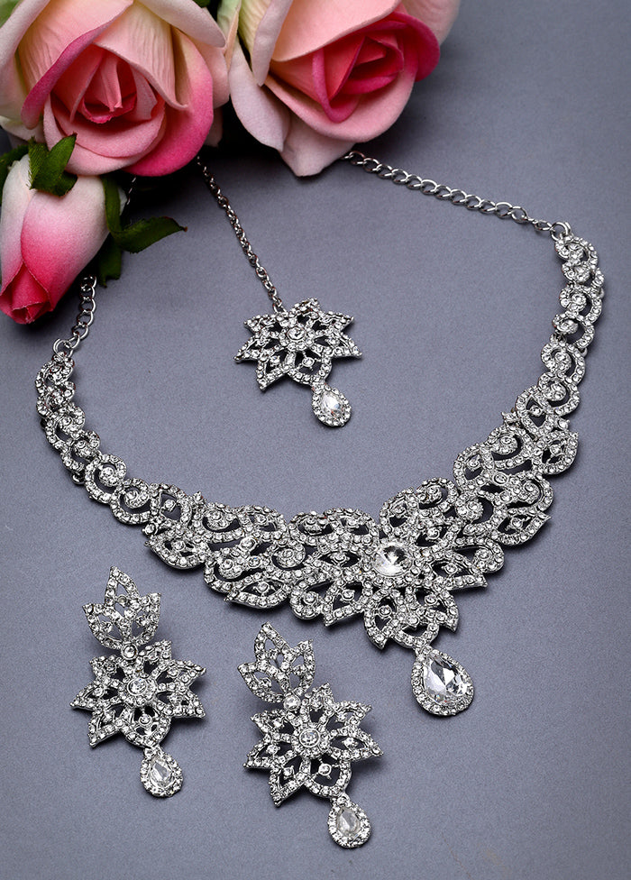 Silver Alloy Glossy Jewellery Set