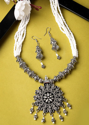 Silver Alloy Glossy Jewellery Set