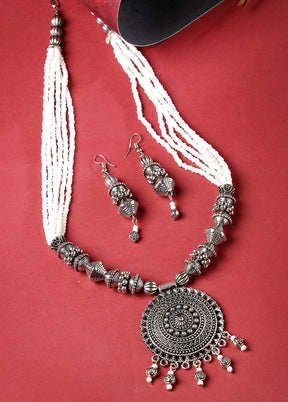 Silver Alloy Glossy Jewellery Set