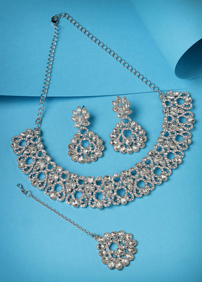 Silver Alloy Glossy Jewellery Set