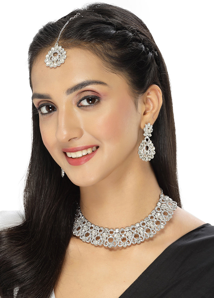 Silver Alloy Glossy Jewellery Set