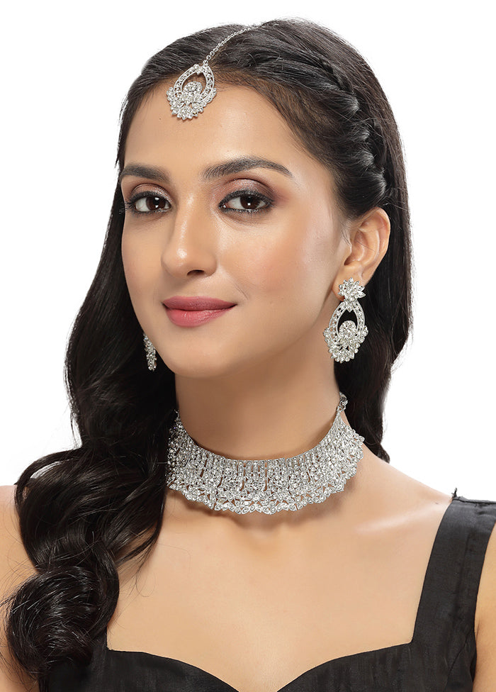 Silver Alloy Glossy Jewellery Set