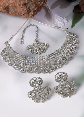 Silver Alloy Glossy Jewellery Set