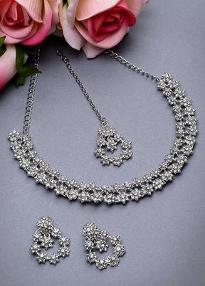 Silver Alloy Glossy Jewellery Set