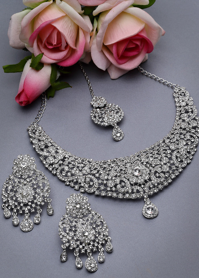 Silver Alloy Glossy Jewellery Set