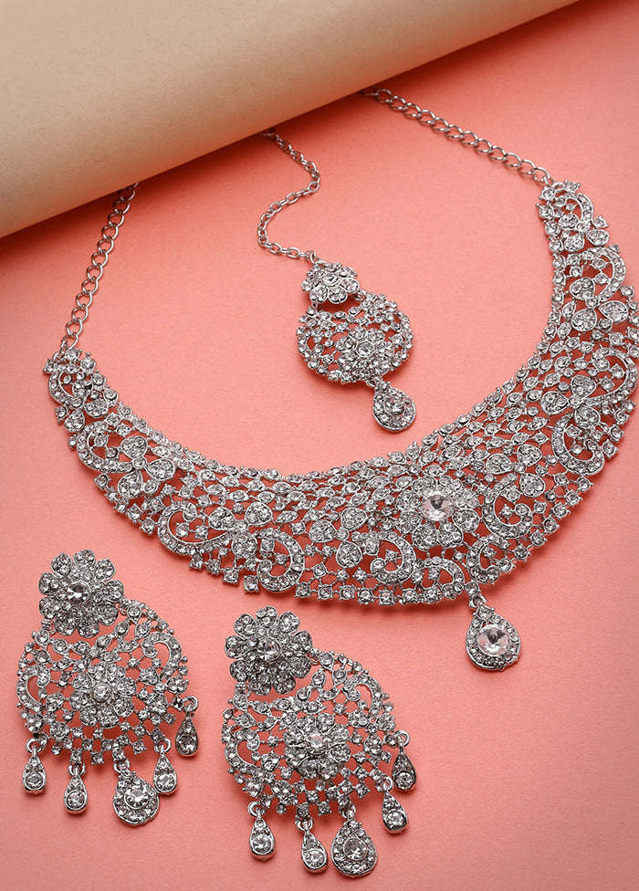 Silver Alloy Glossy Jewellery Set