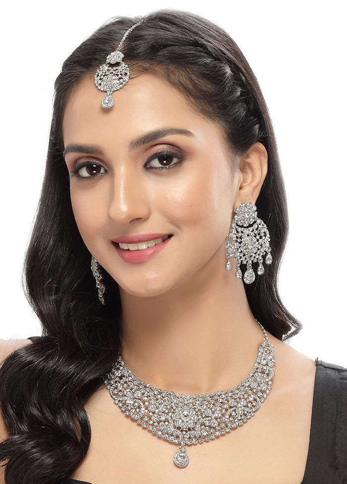 Silver Alloy Glossy Jewellery Set