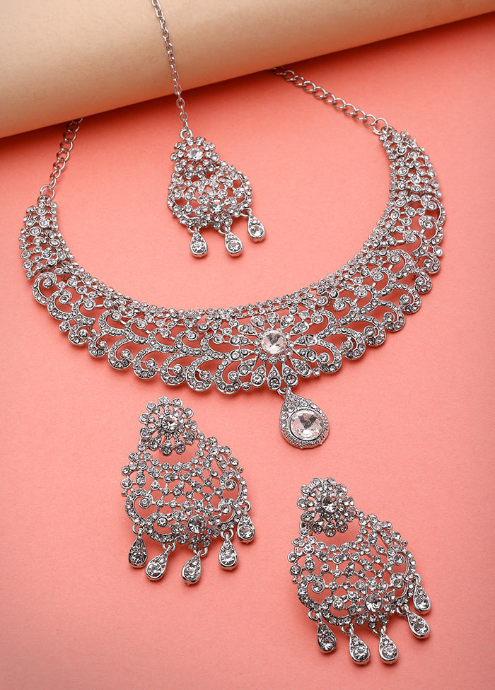 Silver Alloy Glossy Jewellery Set