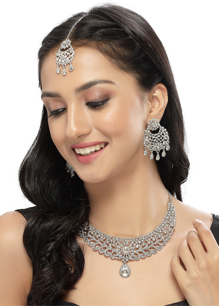 Silver Alloy Glossy Jewellery Set