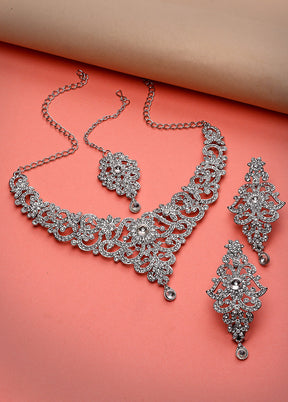 Silver Alloy Glossy Jewellery Set