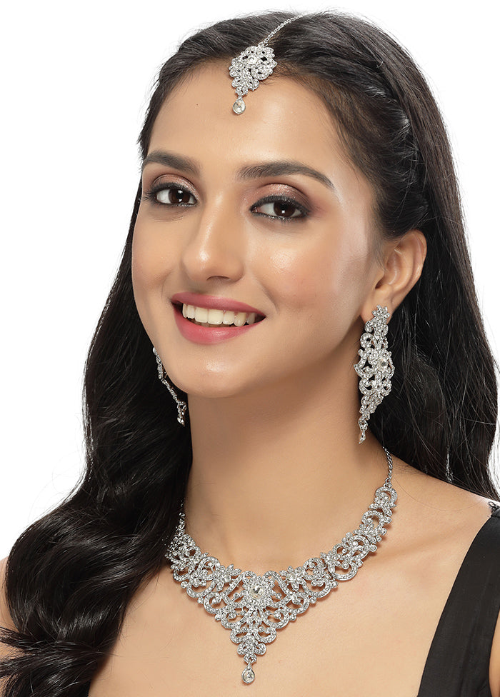 Silver Alloy Glossy Jewellery Set