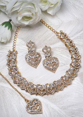 White Alloy Glossy Jewellery Set