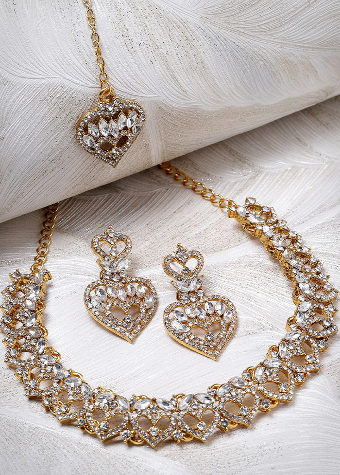 White Alloy Glossy Jewellery Set