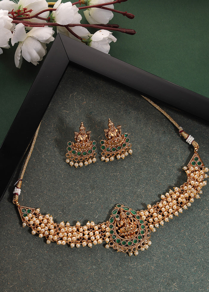 Green Alloy Glossy Jewellery Set