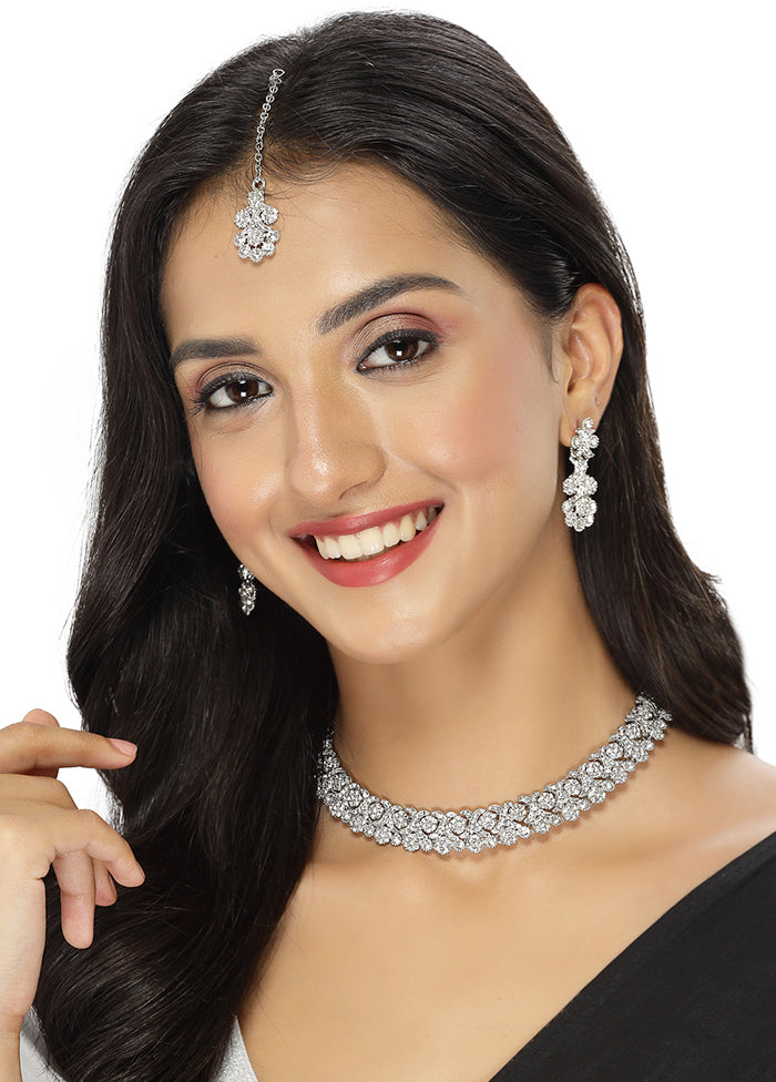 Silver Alloy Glossy Jewellery Set